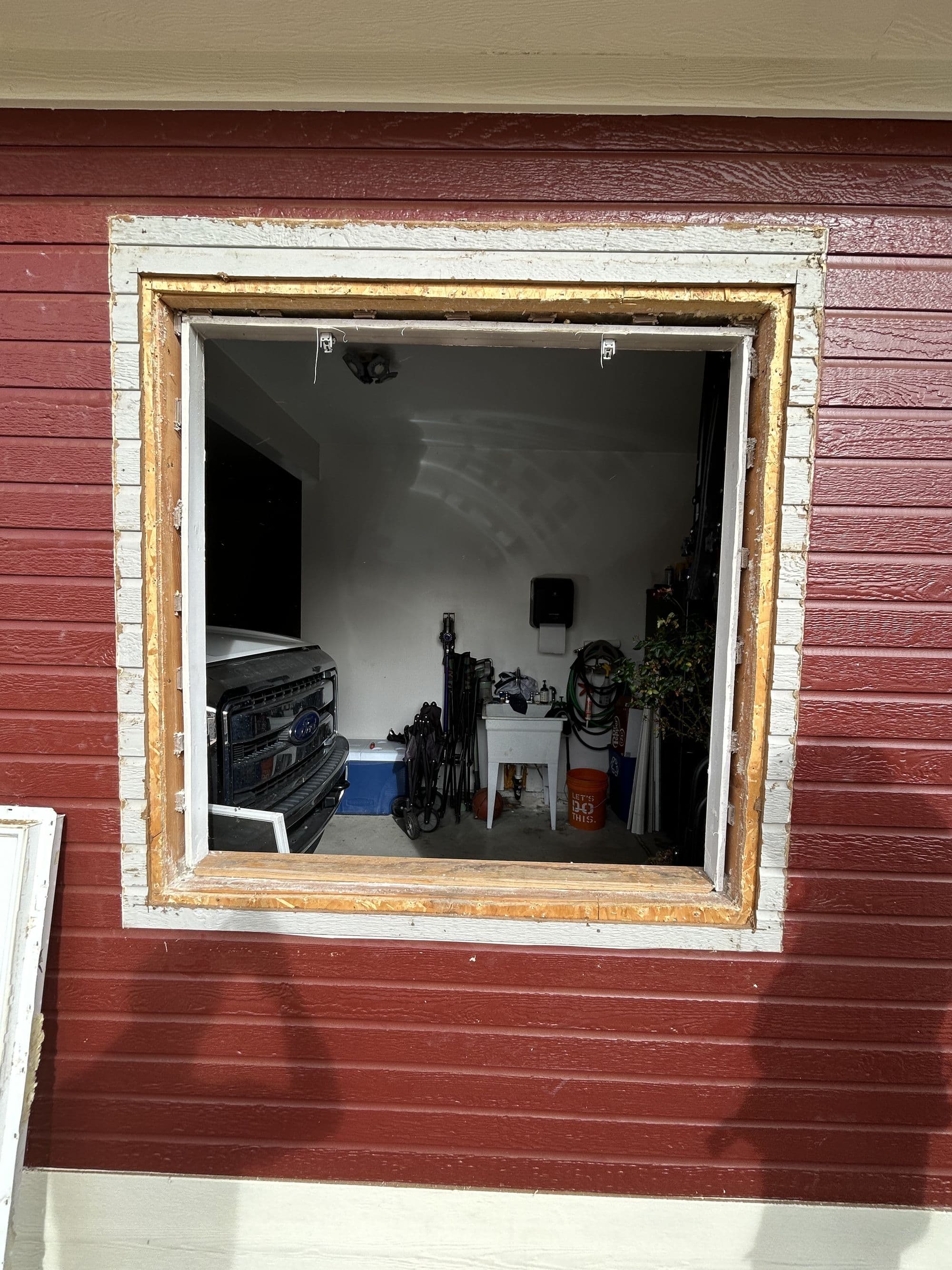 Window opening prepped for a new window installation
