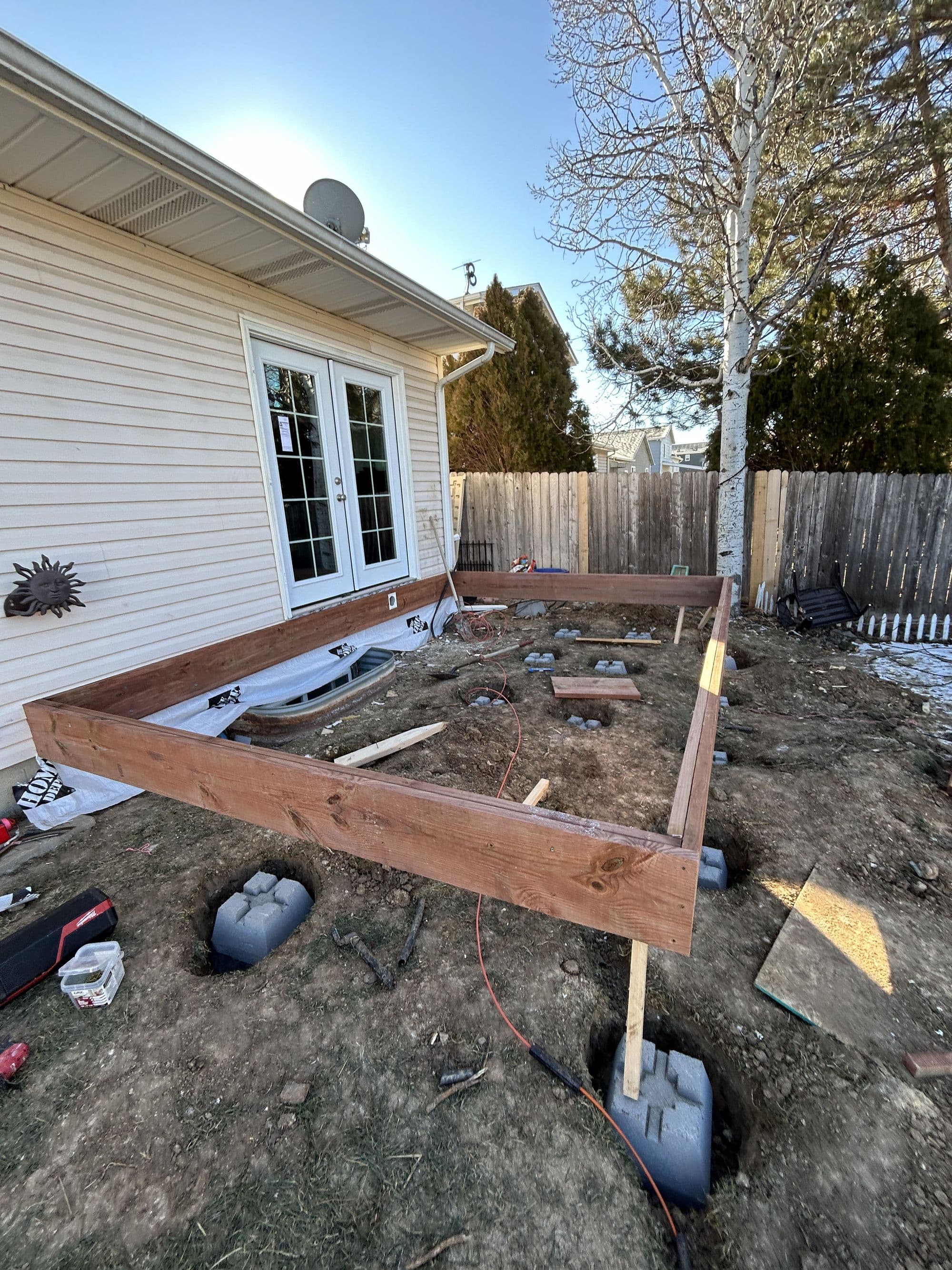 Footings set for a new deck build