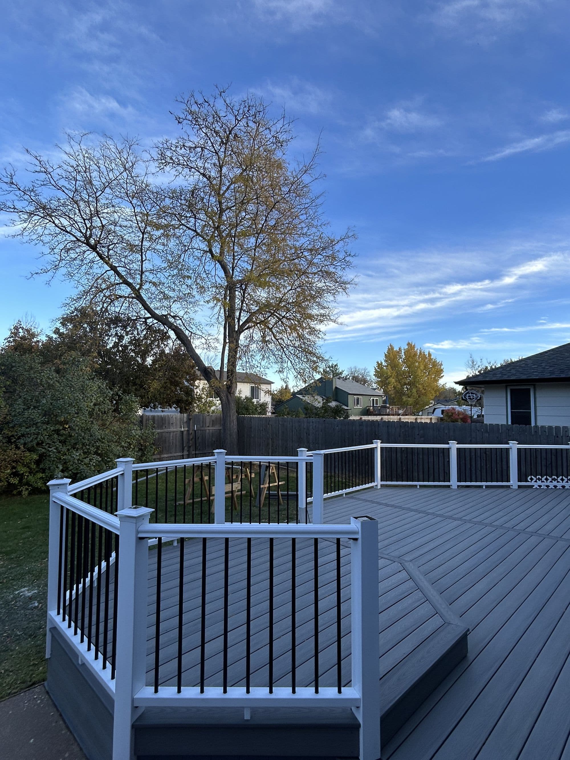 Completed wood deck, full view