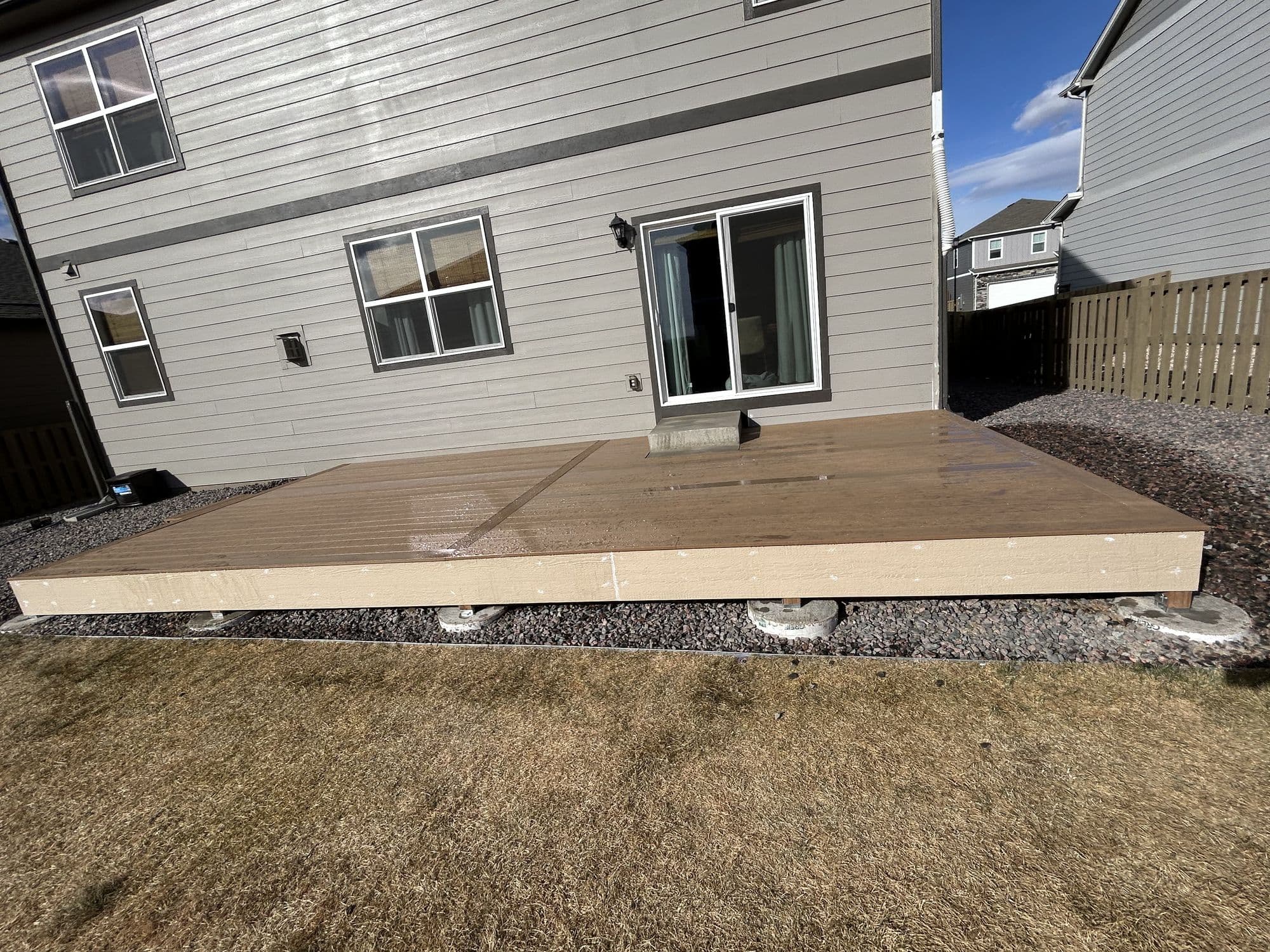 Finished deck seating area, Johnstown, Colorado
