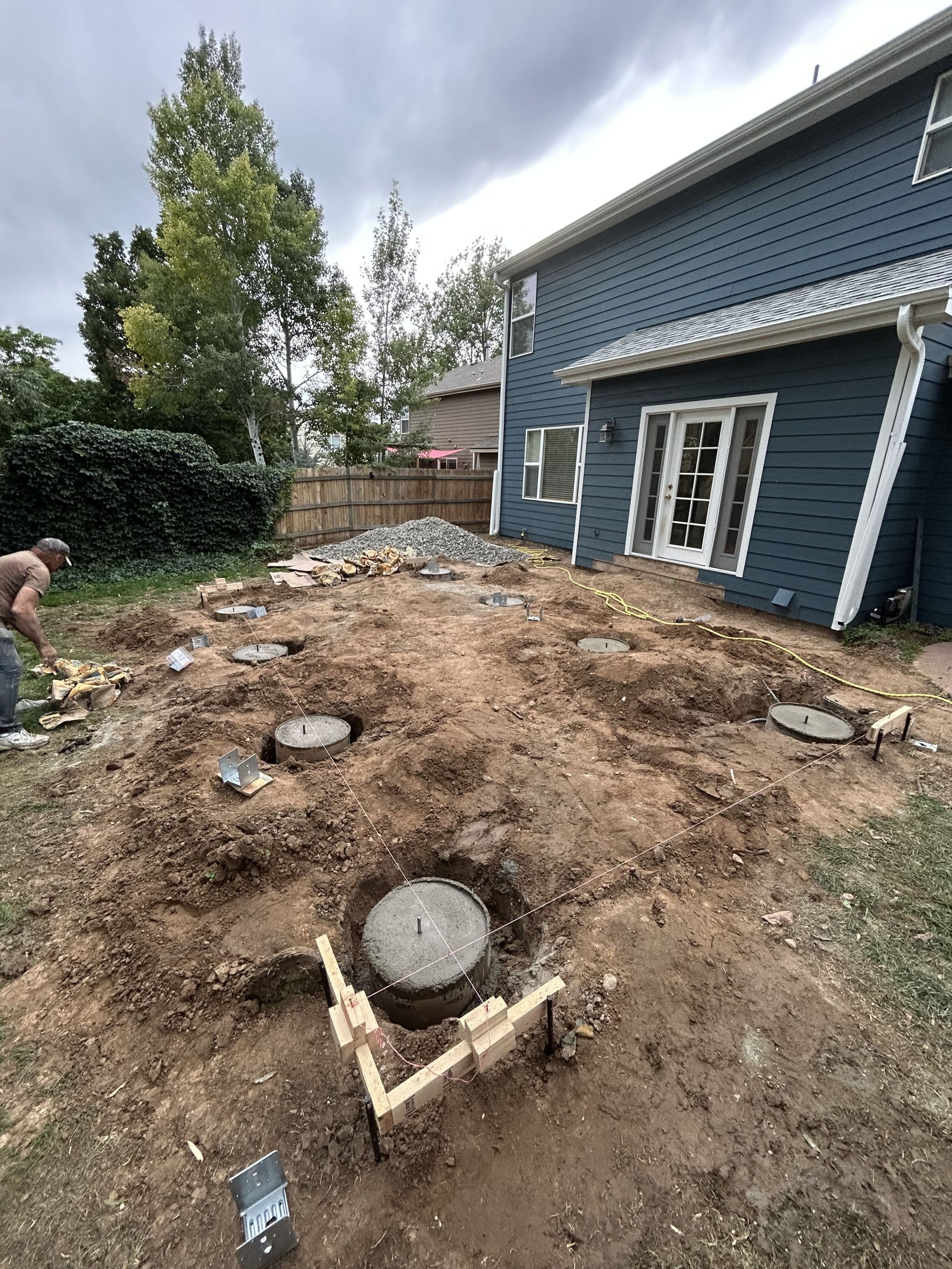 Footings set for a new deck build